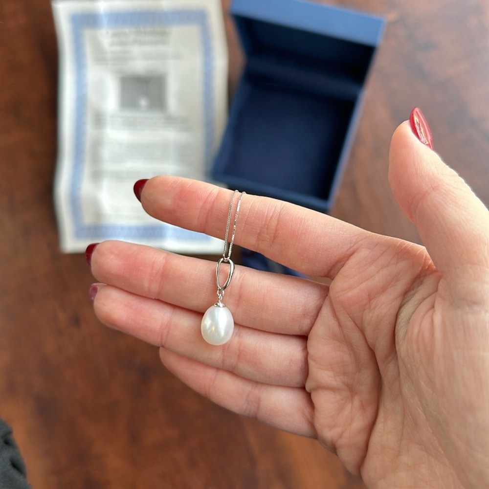 NWT 14kt white gold freshwater pearl necklace - Picture 6 of 6
